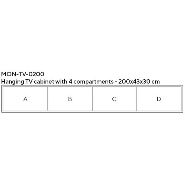 Nijwie Zwevend tv meubel Montano 200 cm - Diverse kleuren