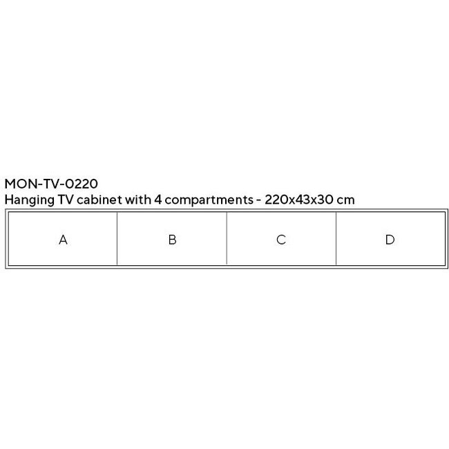 Nijwie Zwevend tv meubel Montano 220 cm - Diverse kleuren