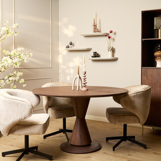 Starfurn Eettafel Lima Walnut| 150 cm | Rond