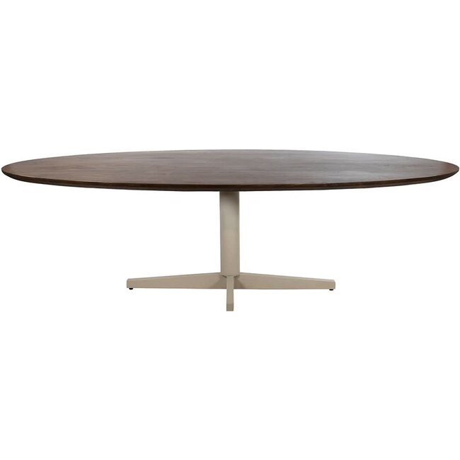 Nijwie Eetkamertafel Scorpio Mango bruin ovaal 190 cm met beige poot