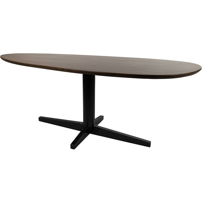 Nijwie Eettafel Taurus Mango bruin organisch 220 cm zwarte poot