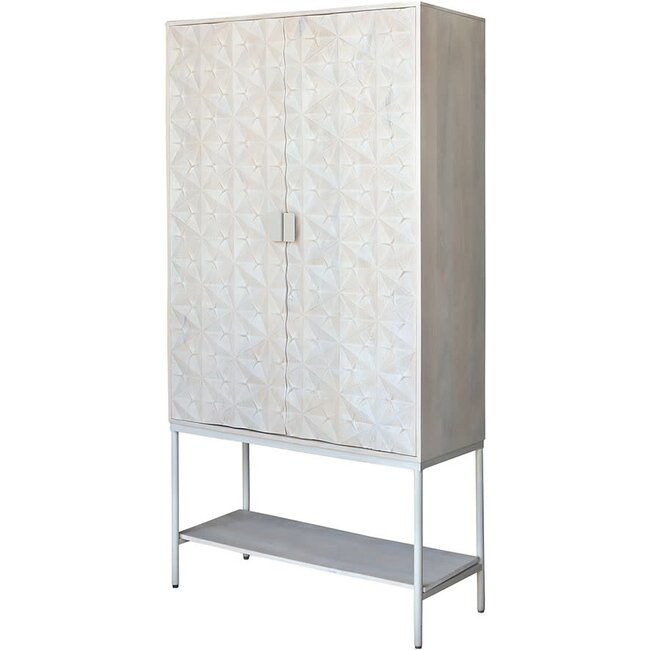 Nijwie Wandkast Trinity 2-deurs met onderplank mango Ashblond