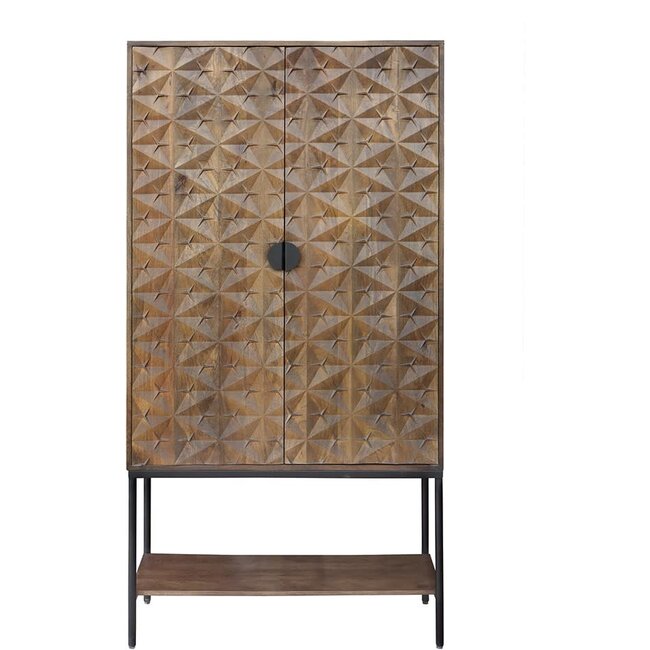 Nijwie Wandkast Trinity 2-deurs met onderplank mango Walnoot