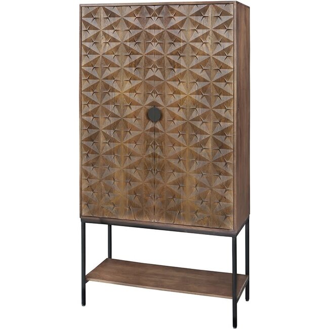 Nijwie Wandkast Trinity 2-deurs met onderplank mango Walnoot