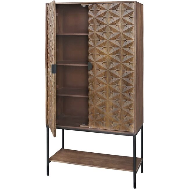 Nijwie Wandkast Trinity 2-deurs met onderplank mango Walnoot