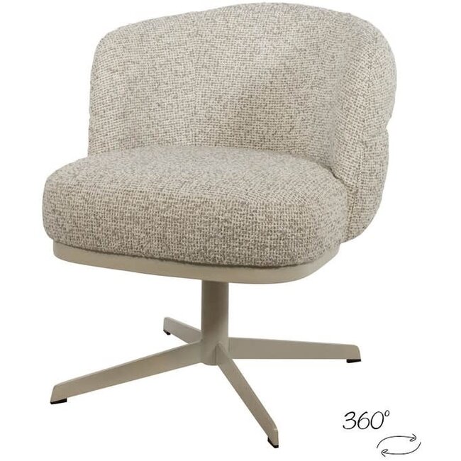 Nijwie Eetkamerstoel JLo - beige draaipoot 360 graden