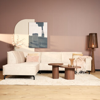 MySofa Hoekbank Floris | Divan Links + 2,5 zits | Beige | Velvet