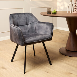 Starfurn Stoel Emma - Velvet grijs
