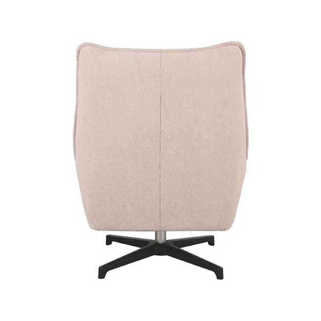 Label51 Draaifauteuil Rodia | Naturel Boucle | Zwart Metaal