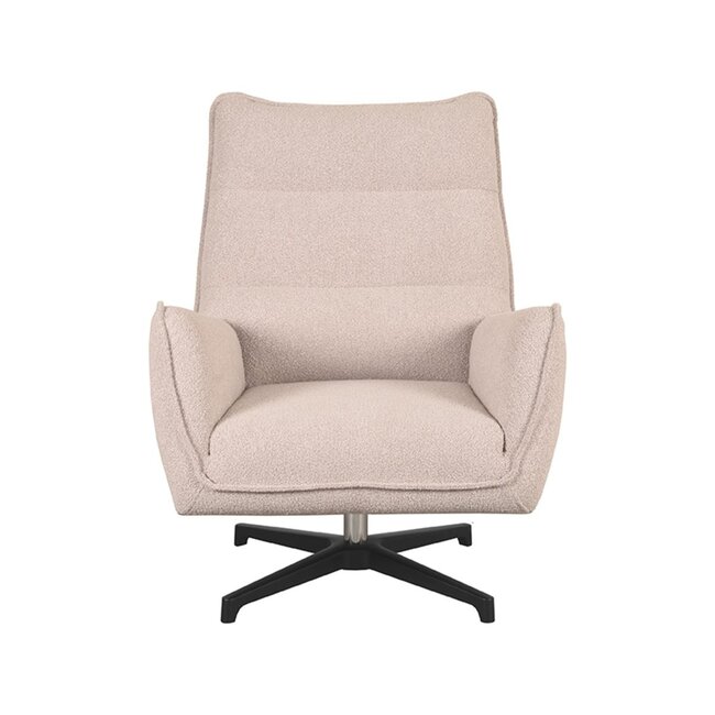 Label51 Draaifauteuil Rodia | Naturel Boucle | Zwart Metaal