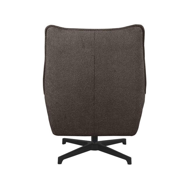 Label51 Draaifauteuil Rodia | Bruin Boucle | Zwart Metaal