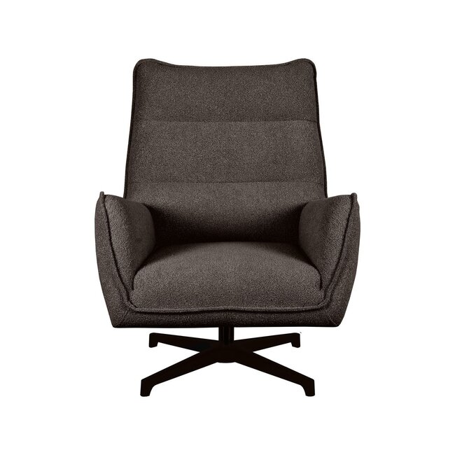 Label51 Draaifauteuil Rodia | Bruin Boucle | Zwart Metaal