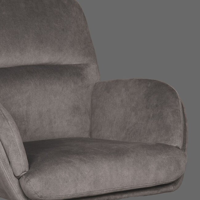 Label51 Draaifauteuil Moss | Antraciet Cosmo | Zwart Metaal