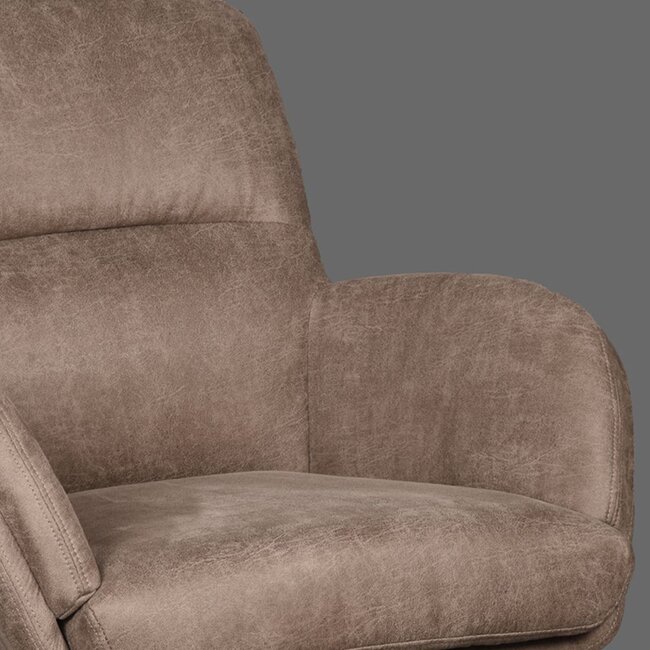 Label51 Draaifauteuil Moss |Taupe Micro Suede | Zwart Metaal