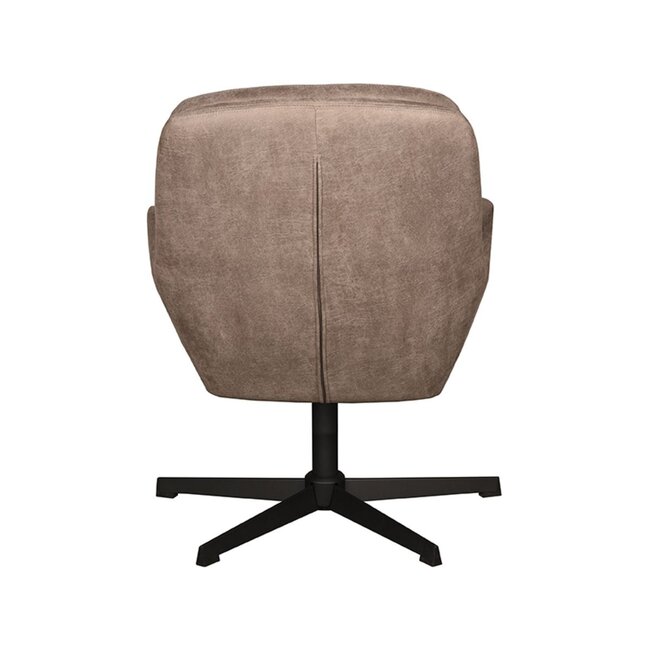 Label51 Draaifauteuil Moss |Taupe Micro Suede | Zwart Metaal