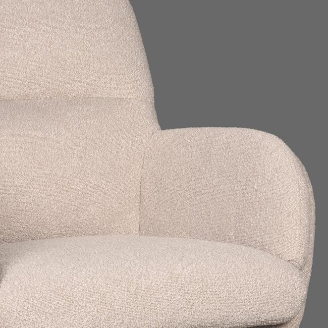 Label51 Draaifauteuil Moss | Naturel Boucle | Zwart Metaal