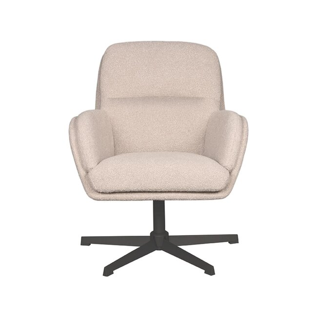 Label51 Draaifauteuil Moss | Naturel Boucle | Zwart Metaal