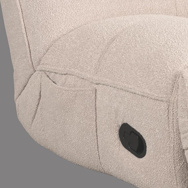 Label51 Relaxfauteuil Take It Easy | Naturel Boucle | Zwart Metaal