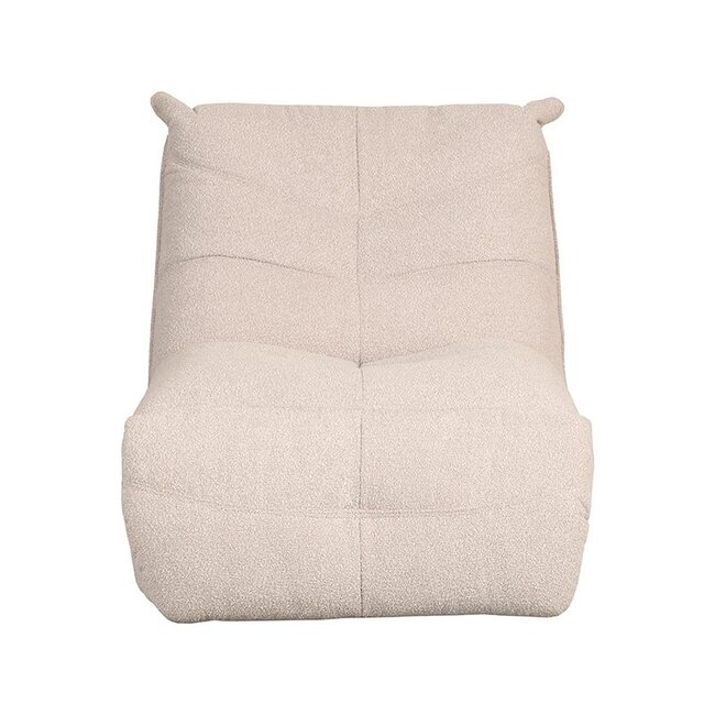 Label51 Relaxfauteuil Take It Easy | Naturel Boucle | Zwart Metaal