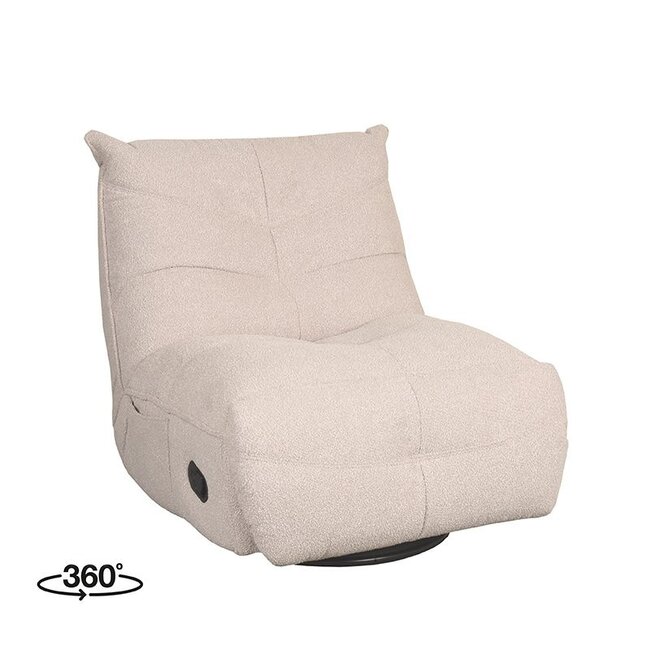 Label51 Relaxfauteuil Take It Easy | Naturel Boucle | Zwart Metaal