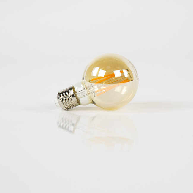 WoonStijl Lichtbron LED [G70] filament bol Ø7 Amberkleurig glas (8465) dimbaar
