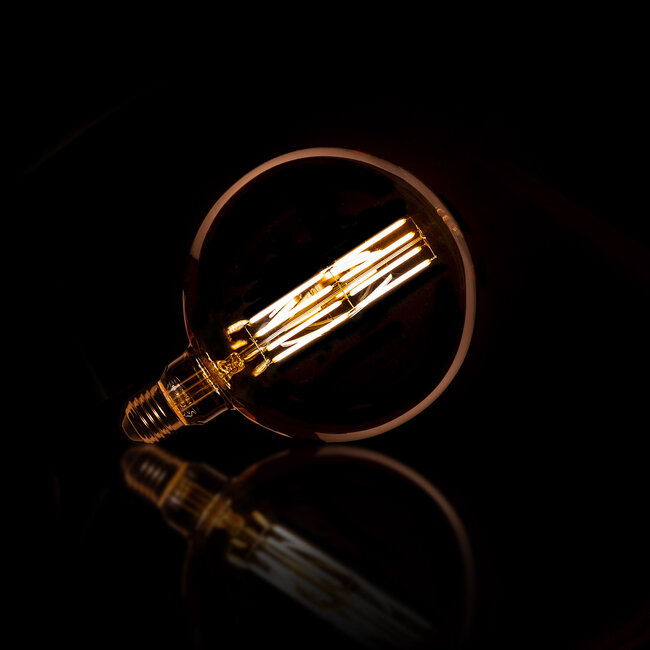 WoonStijl Lichtbron LED [G150] filament bol Ø15 / Amberkleurig glas (8469)