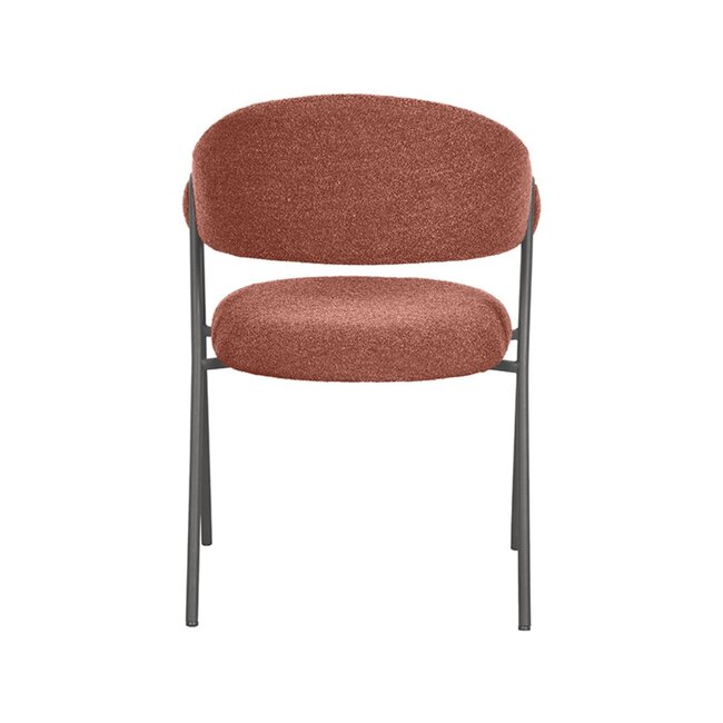 Label51 Eetkamerstoel Lowen | Terra Boucle | Zwart Metaal