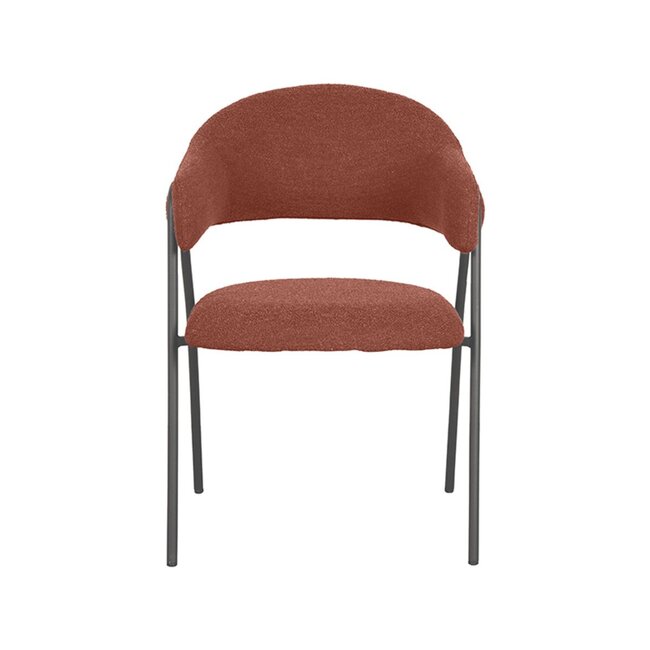 Label51 Eetkamerstoel Lowen | Terra Boucle | Zwart Metaal