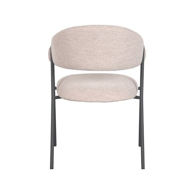 Label51 Eetkamerstoel Lowen | Naturel Boucle | Zwart Metaal