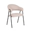 Label51 Eetkamerstoel Lowen | Naturel Boucle | Zwart Metaal