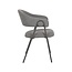 Label51 Eetkamerstoel Lowen | Grijs  Boucle | Zwart Metaal