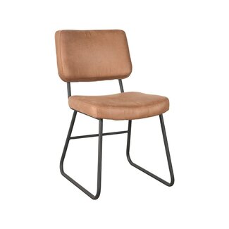 Label51 Eetkamerstoel Noah | Cognac Micro Suede | Zwart Metaal