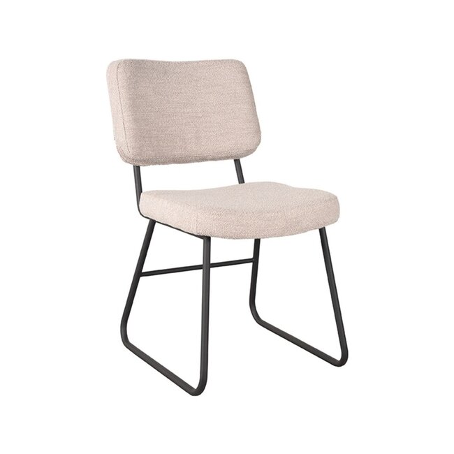Label51 Eetkamerstoel Noah | Naturel  Boucle | Zwart Metaal