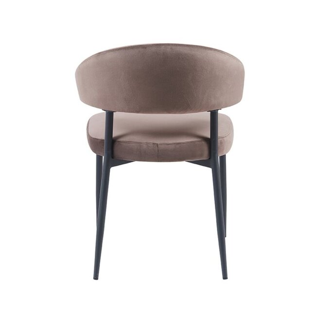 Label51 Eetkamerstoel Bliss | Taupe Fluweel | Zwart Metaal