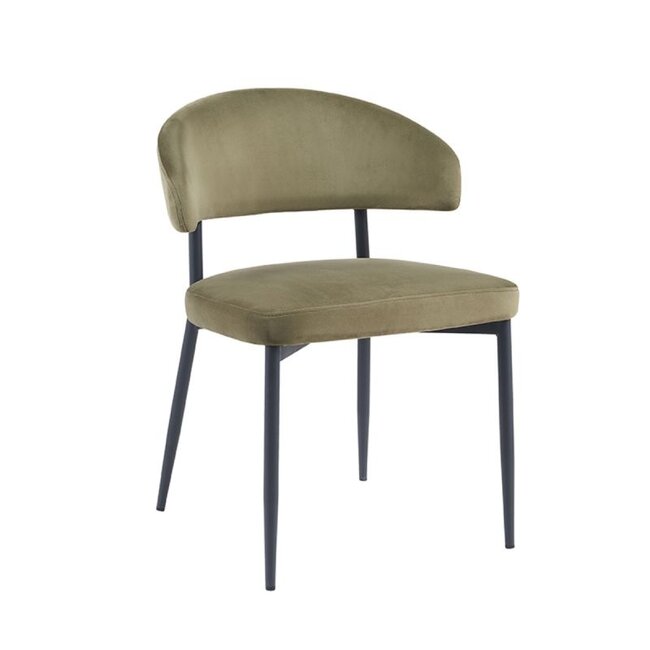 Label51 Eetkamerstoel Bliss | Hunter Fluweel | Zwart Metaal