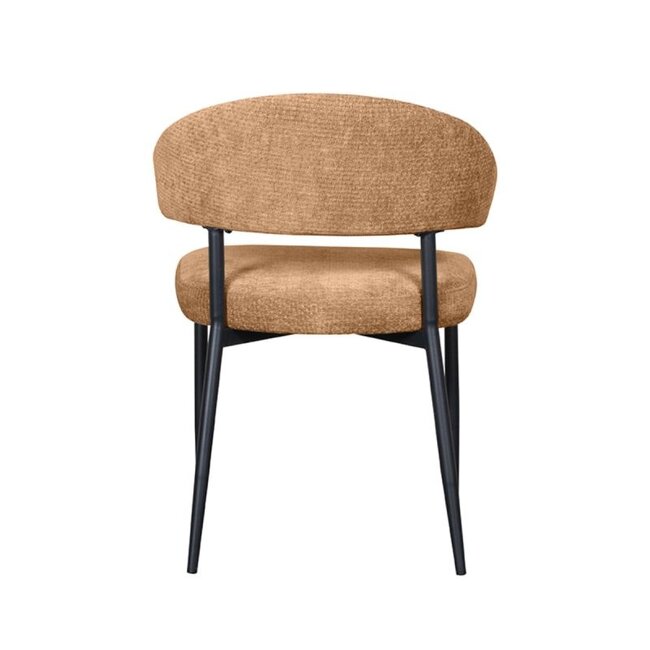 Label51 Eetkamerstoel Bliss | Cognac Elite | Zwart Metaal