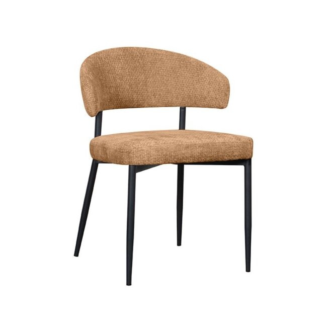 Label51 Eetkamerstoel Bliss | Cognac Elite | Zwart Metaal