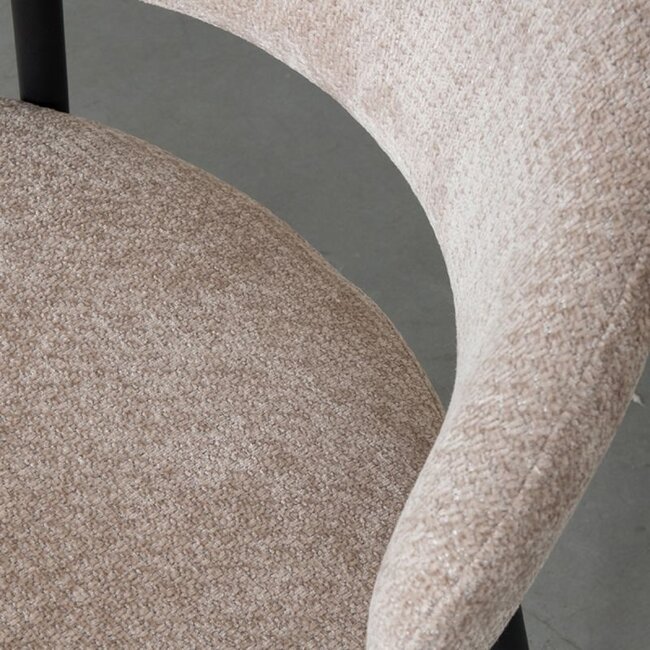 Label51 Eetkamerstoel Bliss | Clay Elite | Zwart Metaal