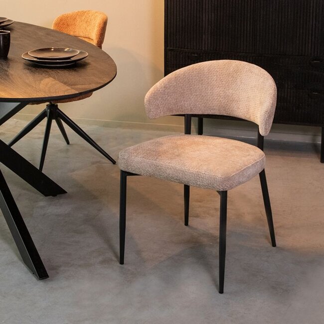 Label51 Eetkamerstoel Bliss | Clay Elite | Zwart Metaal