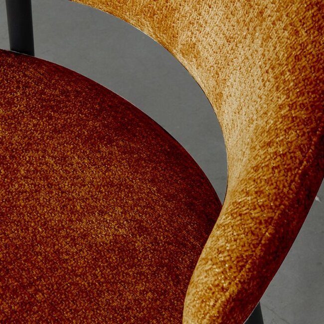 Label51 Eetkamerstoel Bliss | Mustard Elite | Zwart Metaal