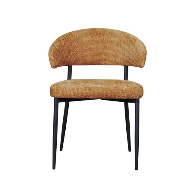 Label51 Eetkamerstoel Bliss | Mustard Elite | Zwart Metaal