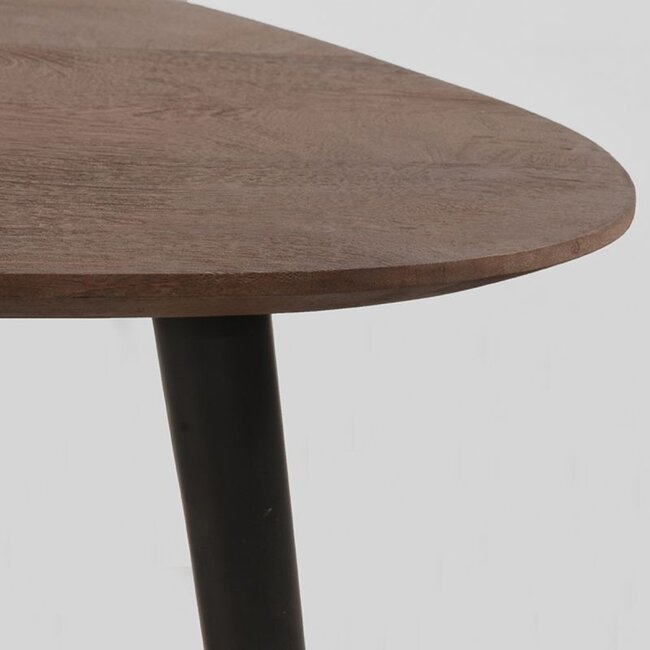 Label51 Salontafel Set Rock | Espresso Mangohout | Zwart Metaal