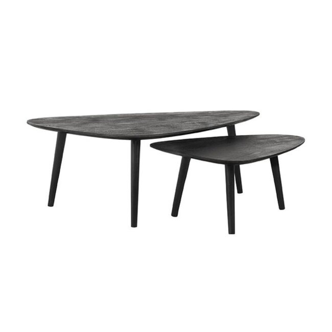 Label51 Salontafel Set Rock | Zwart Mangohout | Zwart Metaal