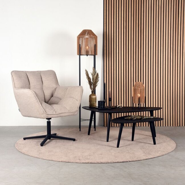 Label51 Salontafel Set Rock | Zwart Mangohout | Zwart Metaal