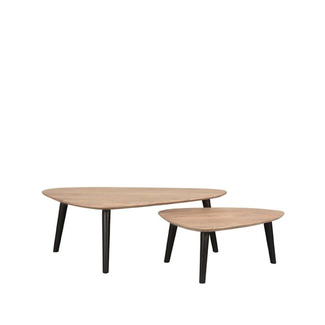 Label51 Salontafel Set Rock | Naturel Mangohout | Zwart Metaal