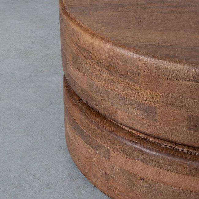 Label51 Salontafel Milly | 70x70 cm | Nature Smooth Mangohout