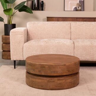 Label51 Salontafel Milly | 70x70 cm | Nature Smooth Mangohout