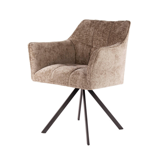 WoonStijl Armstoel raster draaibaar Rich Champagne