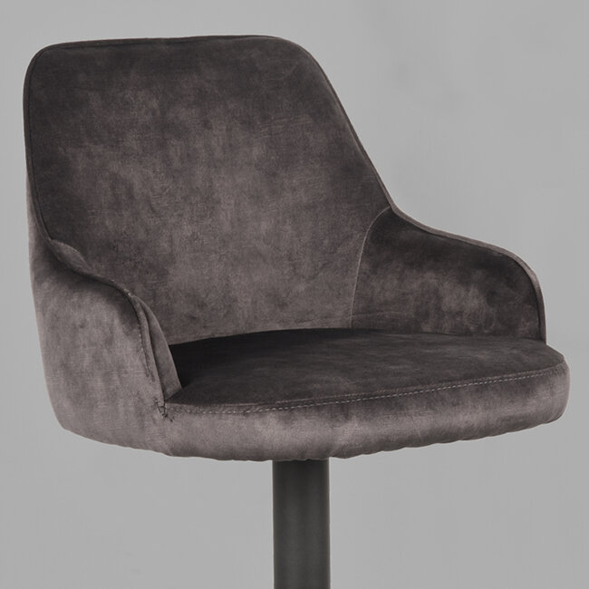 Label51 LABEL51 Barkruk Fender - Antraciet - Velours - Gaslift