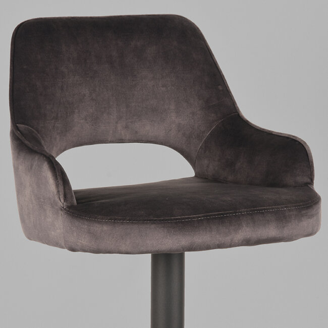 Label51 LABEL51 Barkruk Fer - Antraciet - Velours - Gaslift